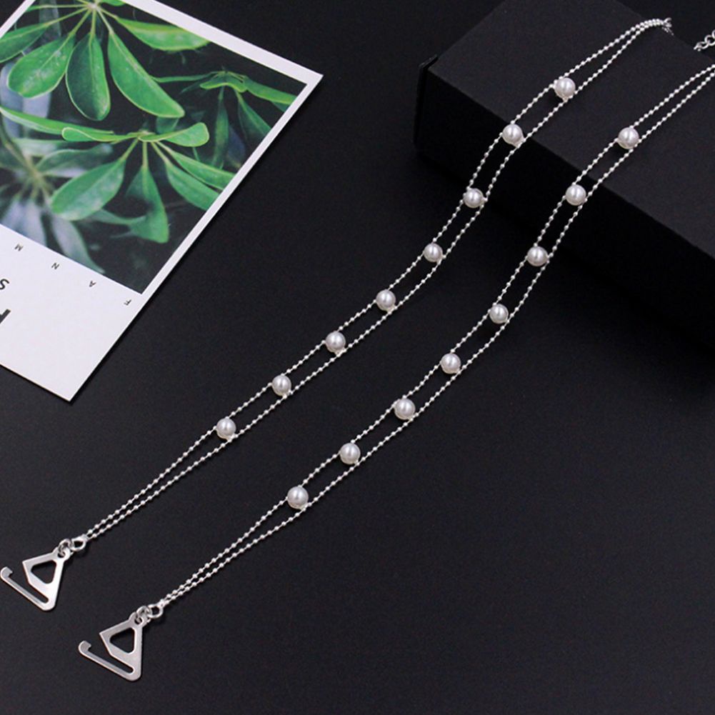 Dây áo ngực đính ngọc trai nhân tạo chống trượt điều chỉnh được thời trang cho nữ
