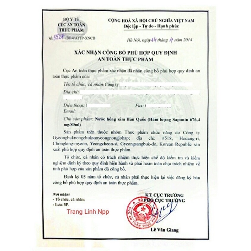 Nước Hồng Sâm Nguyên Chất SangA Hàn Quốc Hộp 30 Gói