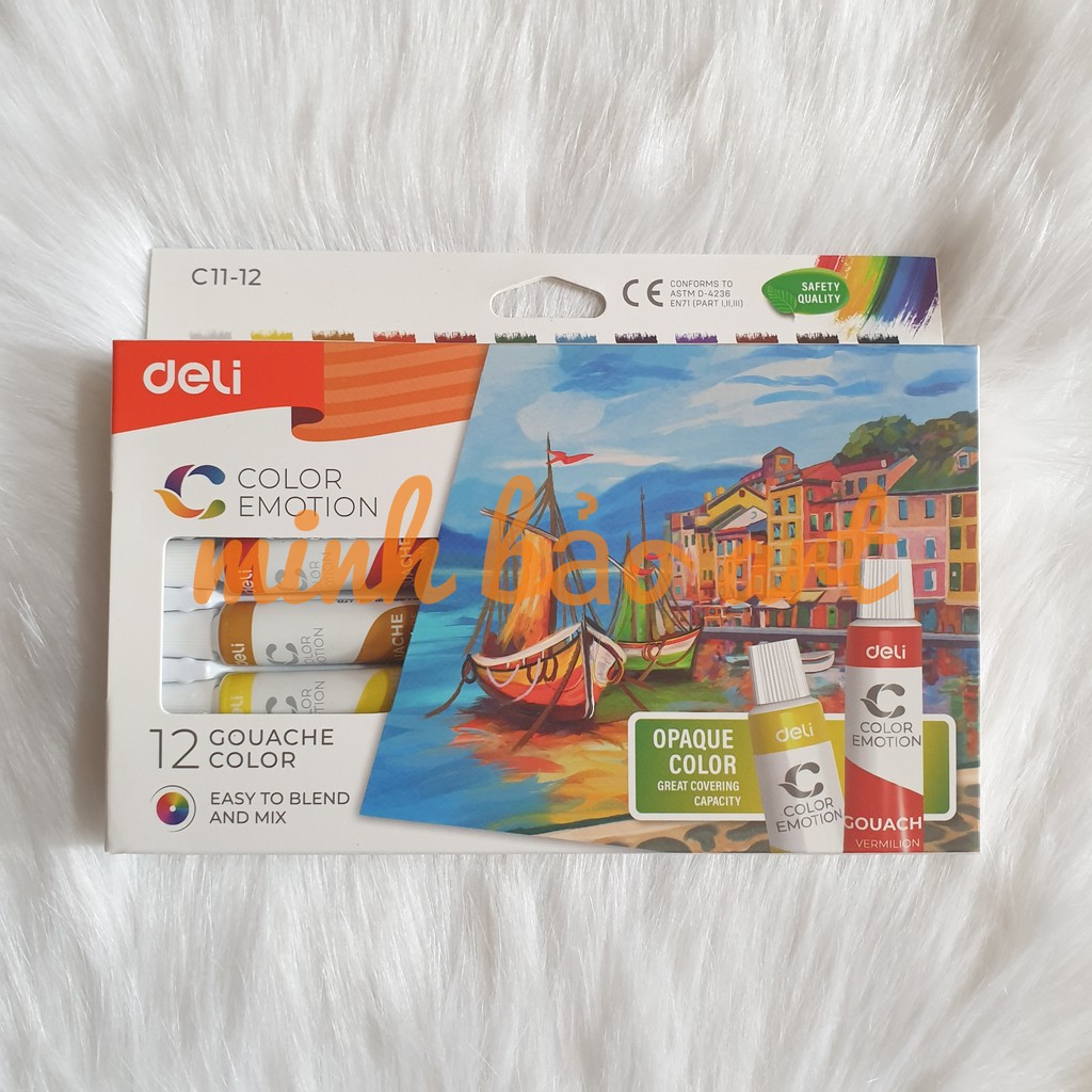 MÀU GOUACHE DẠNG TUÝP 12ML DELI - 5/12/24 MÀU