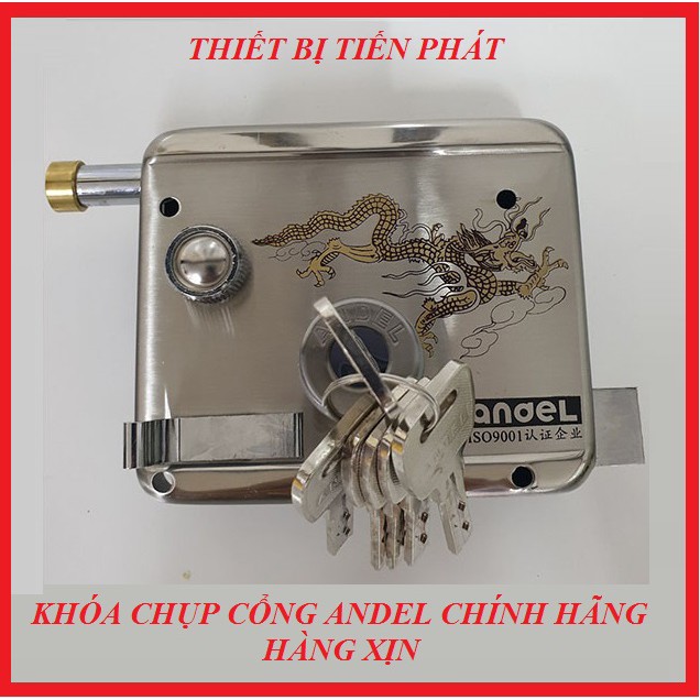 Full Bộ Ổ Khóa Cửa Cổng Chụp ANDEL 6 Chìa Rồng Vàng Cao Cấp An Toàn Chống Trộm, Chuyên Cửa Lớn Cửa Chính (Chính Hãng)