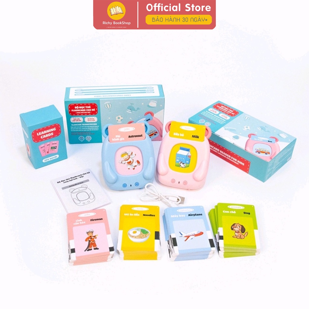 Máy Đọc Thẻ Flashcard Tiếng Anh Việt Song Ngữ 224 từ vựng KENNEN