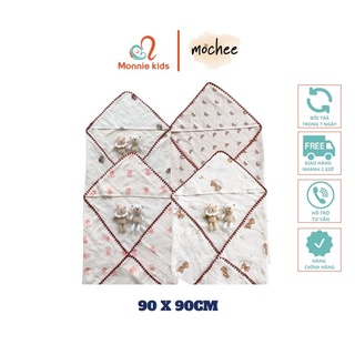 Khăn ủ choàng vải xô Mochee muslin cho bé 90x90cm