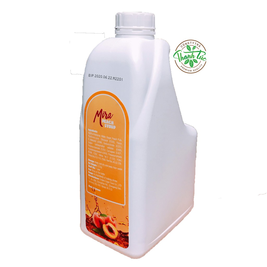 Siro Syrup Đài Loan Mira Đào Bình 2kg5