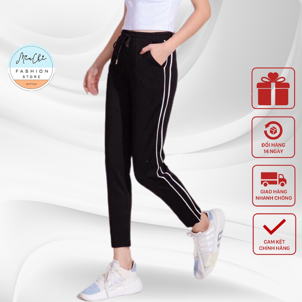 Quần Jogger Nữ Minchi Chất Umi Hàn 2 Sọc Nhí Star Ông Côn Thể Thao Gym Trẻ Trung Năng Động