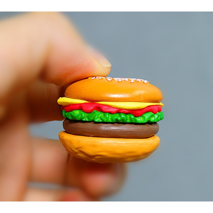 Mô hình Hamburger size 3 x 3.5cm cho các bạn làm móc khóa, trang trí nhà búp bê, DIY