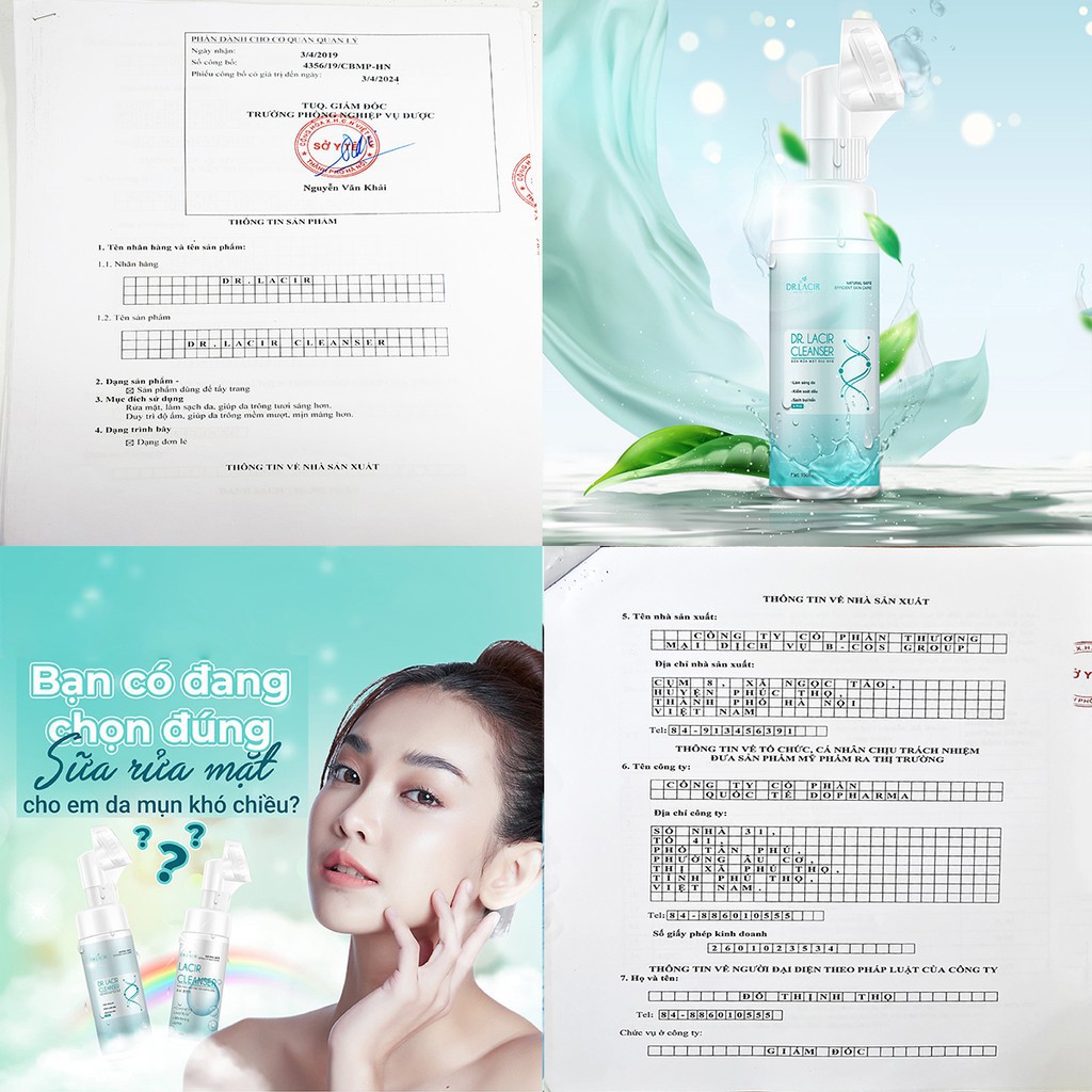 Sữa Rửa Mặt Dịu Nhẹ Cho Da Nhạy Cảm Dr LaciR Cleanser | BigBuy360 - bigbuy360.vn