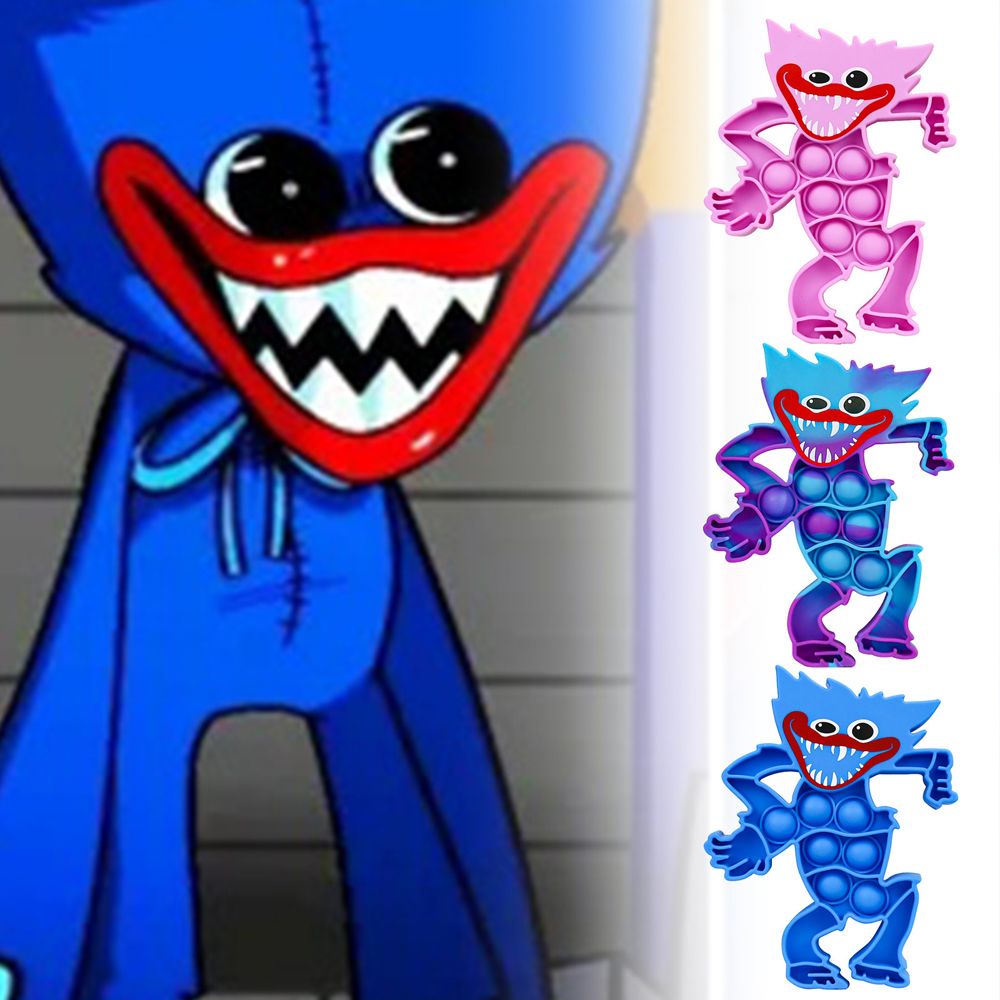 Đồ chơi nhấn bong bóng phong cách Huggy Wuggy tùy chọn màu sắc độc đáo vui nhộn làm bằng silicon