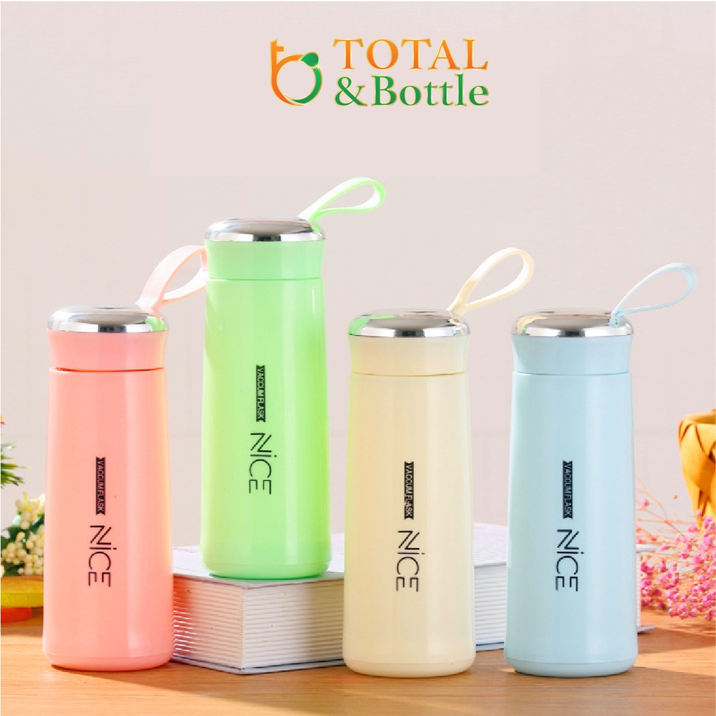 Bình nước thể thao, bình đựng nước thủy tinh Nice dễ thương 400ml - Total Bottle