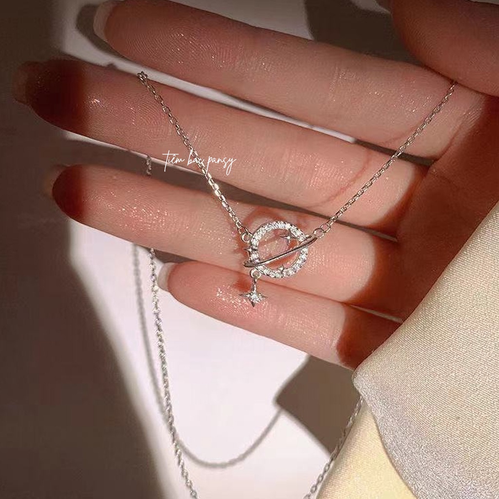 Dây chuyền hành tinh vũ trụ PANSY - Vòng cổ nữ bạc ta thiết kế độc đáo