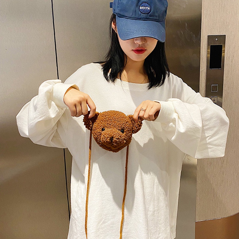 Túi đeo chéo IELGY mini hình gấu bông dễ thương dành cho nữ