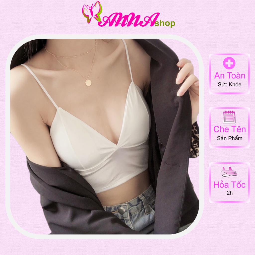 Áo bra nữ satin hai dây, thiết kế đơn giản, trẻ trung, dễ phối đồ, phù hợp 55kg trợ lại  (MS 04062) Anna Shop