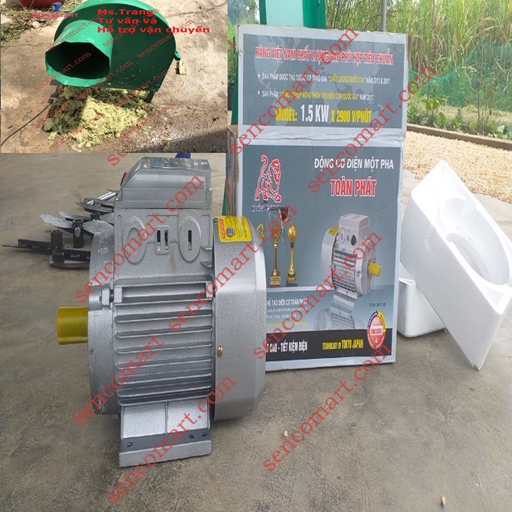 Máy thái chuối 1,5KW khung sắt chắc chắn