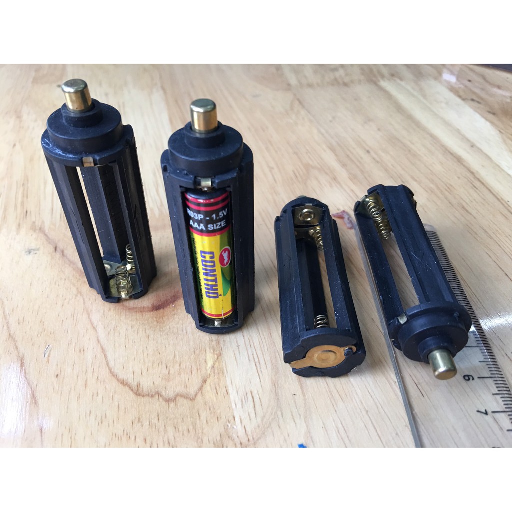 combo 2 giá gắn 3 pin AAA cho đèn pin, vỏ hộp 3 pin 3a = thay thế 18650