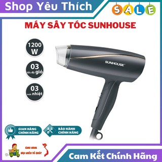 Máy sấy tóc sunhouse shd2306 công suất lớn lên đến 1200w 3 chế độ gió linh hoạt dễ dàng điều chỉnh giúp bảo vệ tóc