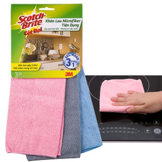 Set 3 Khăn lau bếp Microfiber tiện dụng Scotch Brite 3M