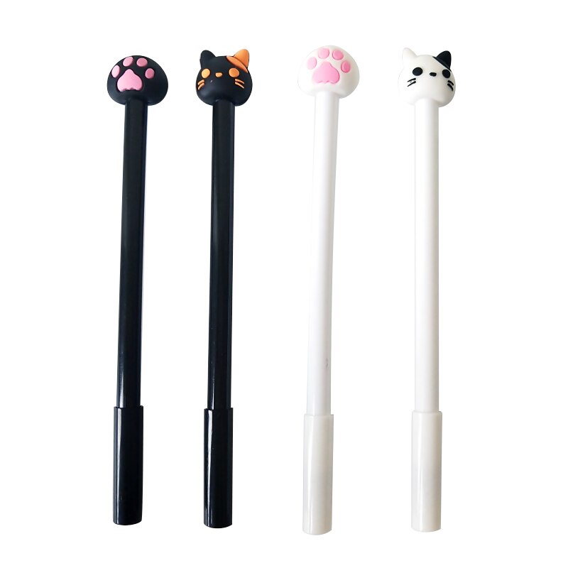 Set 4 Bút Mực Nước Ngòi 0.5mm Tạo Hình Mèo Dễ Thương