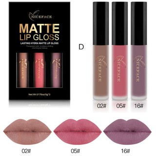 Set 3 son môi NICEFACE màu quyến rũ
