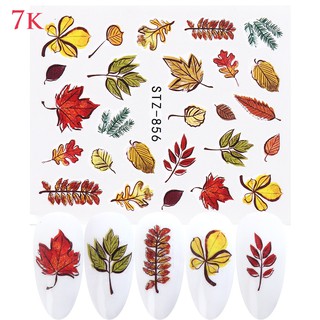 Sticker dán móng nhiều họa tiết lá phong,hoa
