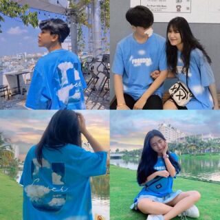Áo thun tay lỡ Unisex hình Bầu Trời - Áo Couple cực đẹp!!