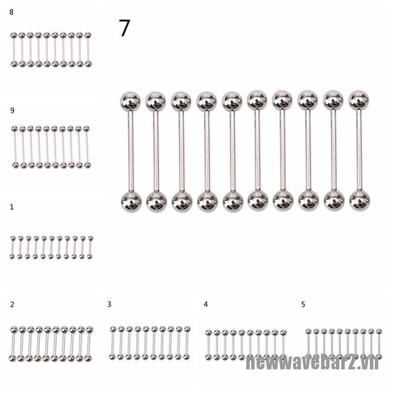 Set 2 / 10 Khuyên Xỏ Cơ Thể Bằng Thép Không Gỉ Cá Tính