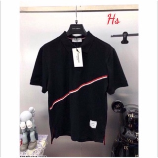 Áo polo nam nữ vạt chéo thêu Fom rộng unisex