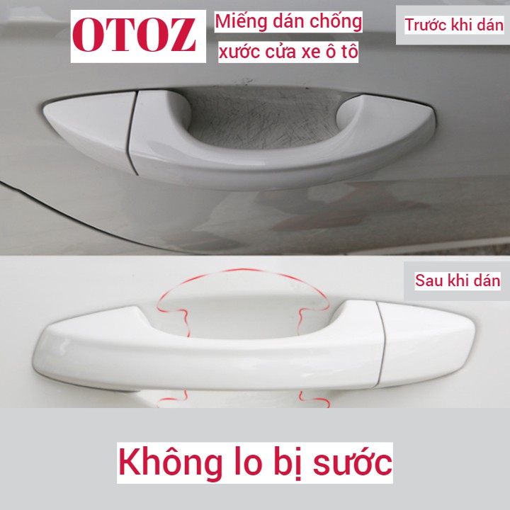 Bộ 4 miếng dán OTOZ chống xước hõm cửa xe ô tô