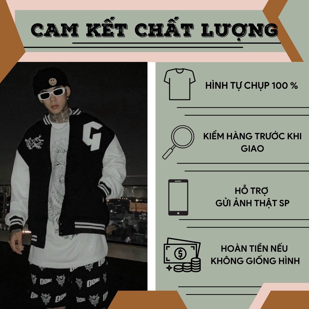 Áo khoác bomber bóng chày unisex 2 lớp tảng nhiệt phong cách Hàn Quốc