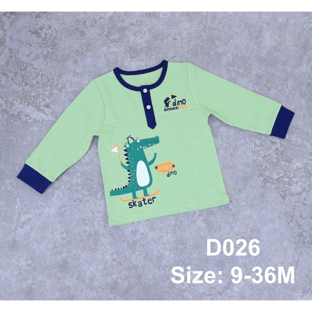 9-6M Áo dài tay bổ trụ/cài vai bé trai Dokma DA1140