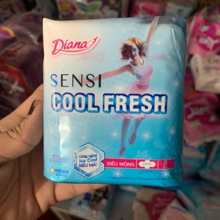 Băng vệ sinh Diana Sensi Cool Fresh siêu mỏng cánh 23cm (8 miếng)