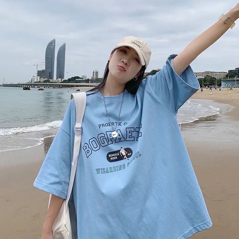 Áo thun phông nam nữ PINK tay lỡ form rộng BOGFAETE Unisex