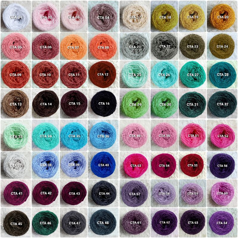 [1-32] Sợi Cotton Shine màu trơn se 0.8mm, đan móc áo mùa hè