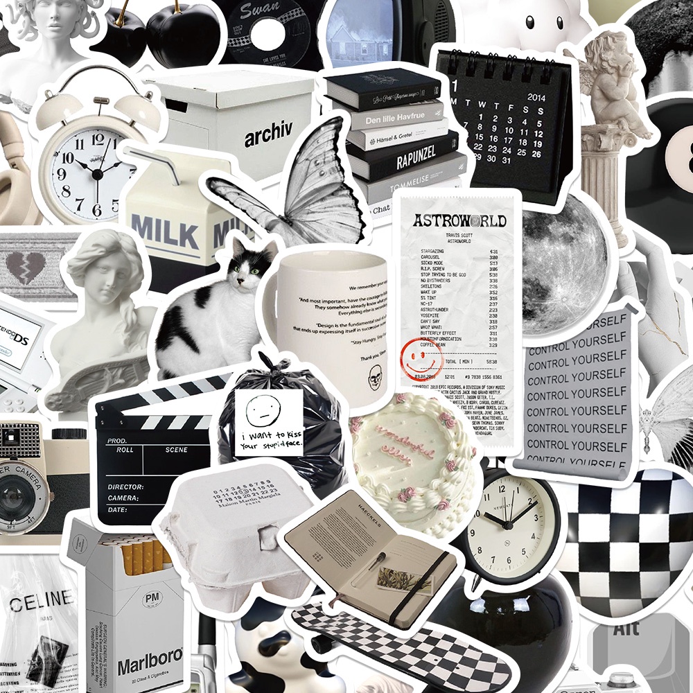 Set 10 / 30 / 61 Sticker Dán Trang Trí Đa Dụng Chất Lượng Cao