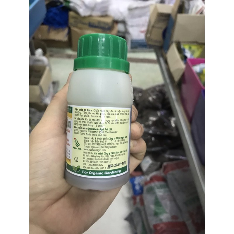 Dầu neem hữu cơ bảo vệ cây trồng- lọ 100ml