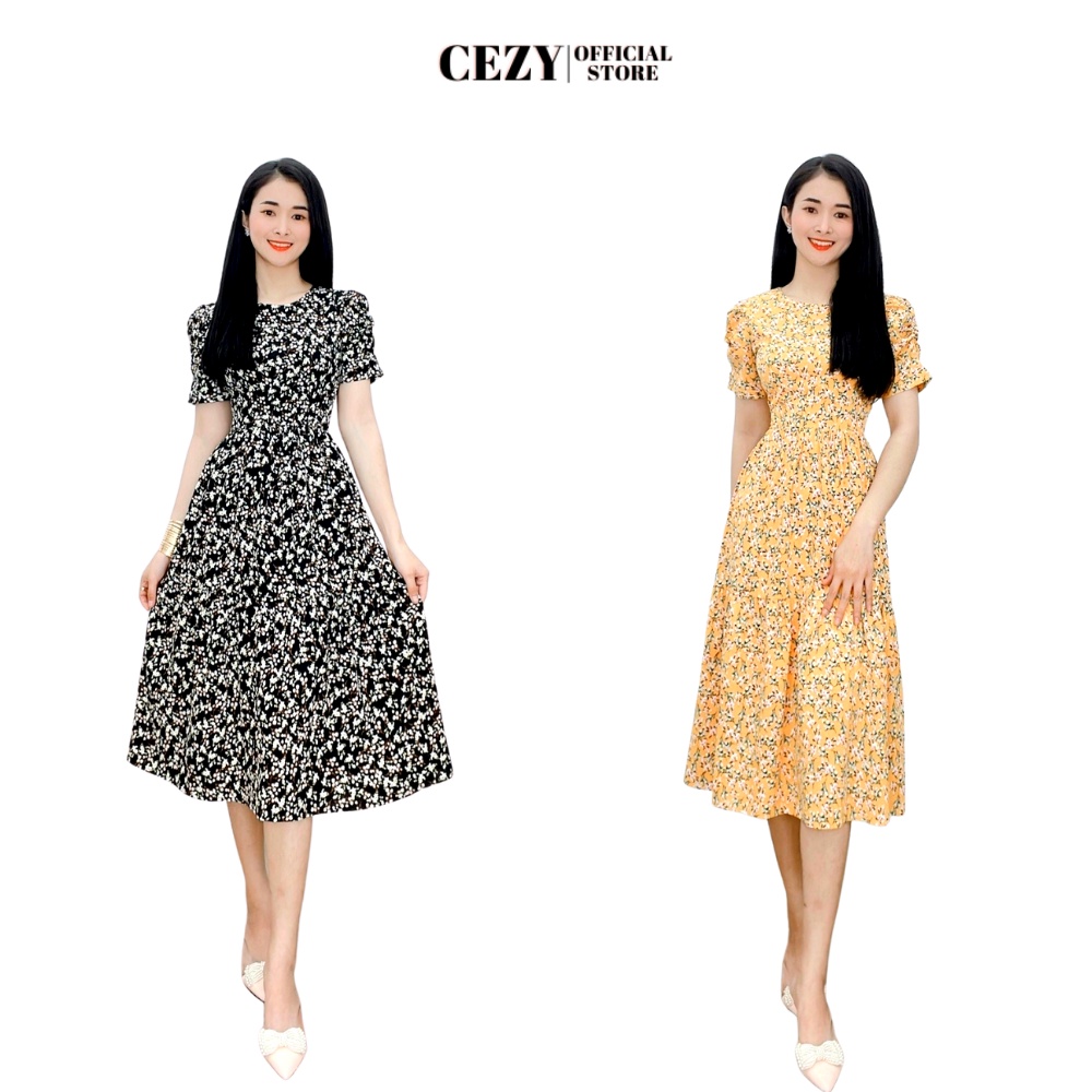 Đầm xòe hoa cổ tròn tay phồng có size bigsize CEZY D63 | BigBuy360 - bigbuy360.vn