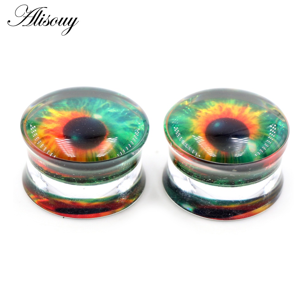 Bộ 2 Khuyên Nong Tai Hình Tròn Bằng Acrylic Trong Suốt Cá Tính