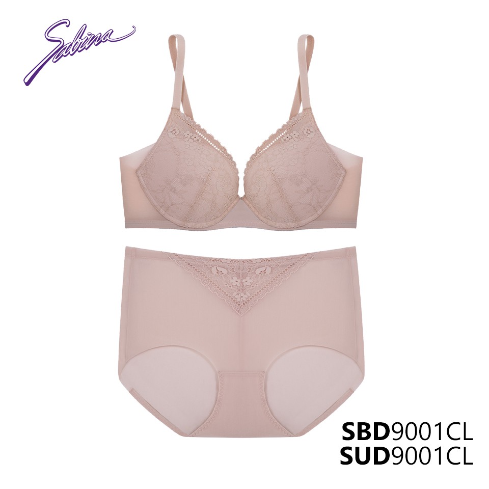 Combo Áo Lót Mút Mỏng Cup Lớn Phối Ren Và Quần Đồng Bộ Màu Đen Hoặc Da Perfect Bra By Sabina SBD9001+SUD9001 | BigBuy360 - bigbuy360.vn