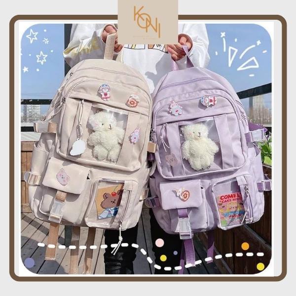 Balo Nữ Đi Học Ulzzang Thời Trang Giá Rẻ, Chống Thấm Nước Màu Pastel Xinh Xắn