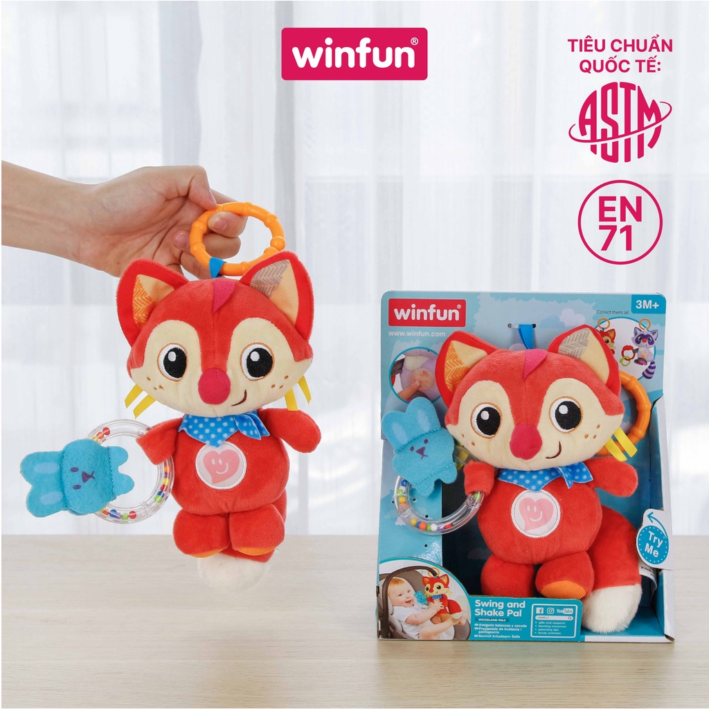 Gấu bông có nhạc cho bé, treo nôi cũi biết nói tiếng anh, chú cáo CoCo - Winfun 720021