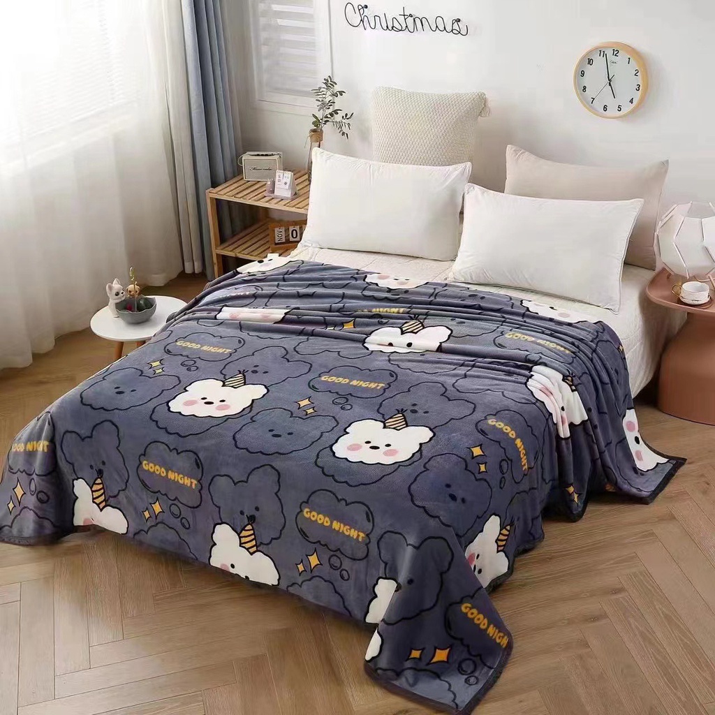 Chăn Tuyết Nhung Sữa - Chăn Tuyết Nỉ Nhung - Mền Đắp Văn Phòng Mềm Mịn Không Xổ Không Rụng Lông Kích Thước 2m x 2m3