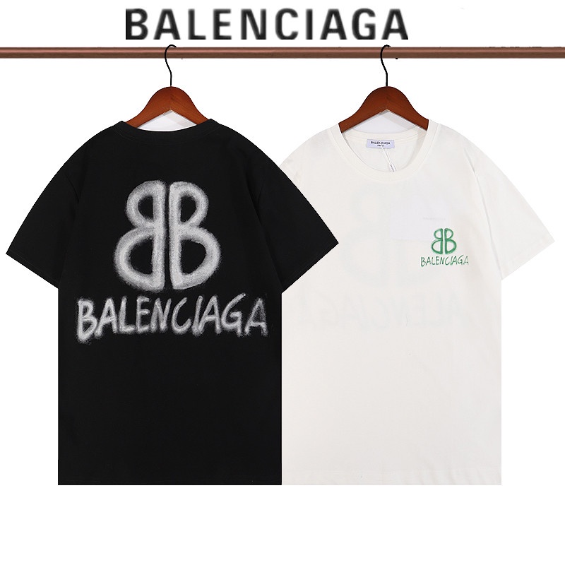 Áo Thun Balenciaga 100% Chính Hãng Tay Ngắn In Chữ Màu Dạ Quang Thời Trang Cho Nam Và Nữ
