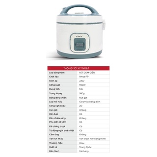 Nồi cơm điện cơ 1.8 Lít COEX CR-3418