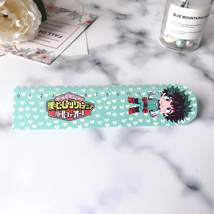 Thước kẻ Boku no Hero Academia Học Viện Anh Hùng dụng cụ học tập bookmark tiện lợi in hình anime chibi