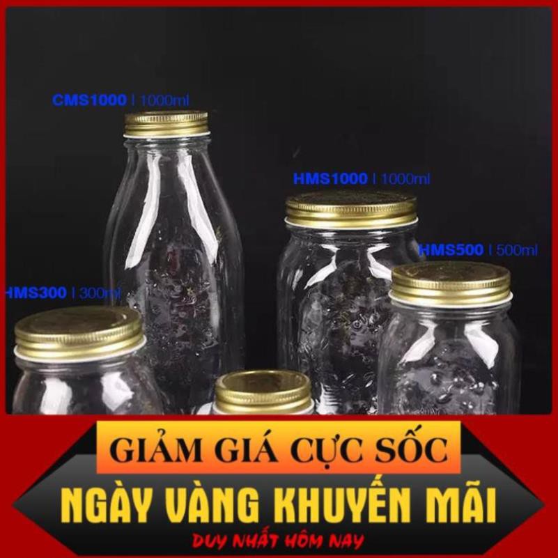 [CHẤT LƯỢNG UY TÍN] Hũ Thủy Tinh Mason Nắp Vặn Nhôm 1000ml | 500ml | 300ml | BigBuy360 - bigbuy360.vn