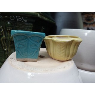 chậu men mini