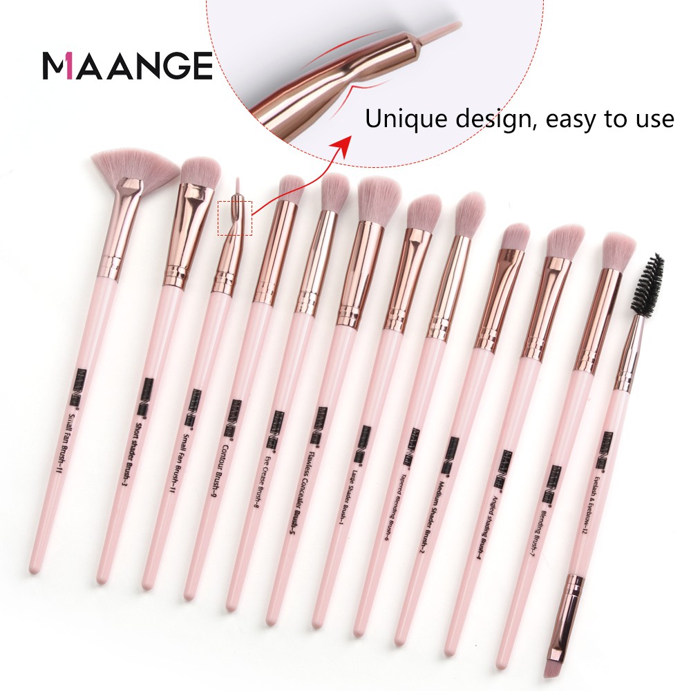 12 PCS/Set Makeup Brushes Set  Cọ trang điểm đánh phấn mắt chất lượng cao Cọ Trang Điểm Lông Siêu Mềm Thiết Kế Nhỏ Gọn Dùng Đánh Phấn Mắt MAGEFY