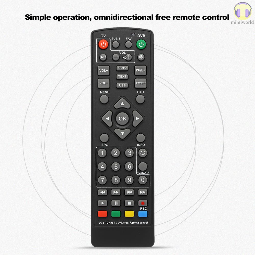 MIWO Universal DVB-T2 Set-Top Box Remote Control Wireless Smart Television STB Controller Replacement for HDTV Smart TV Box Black