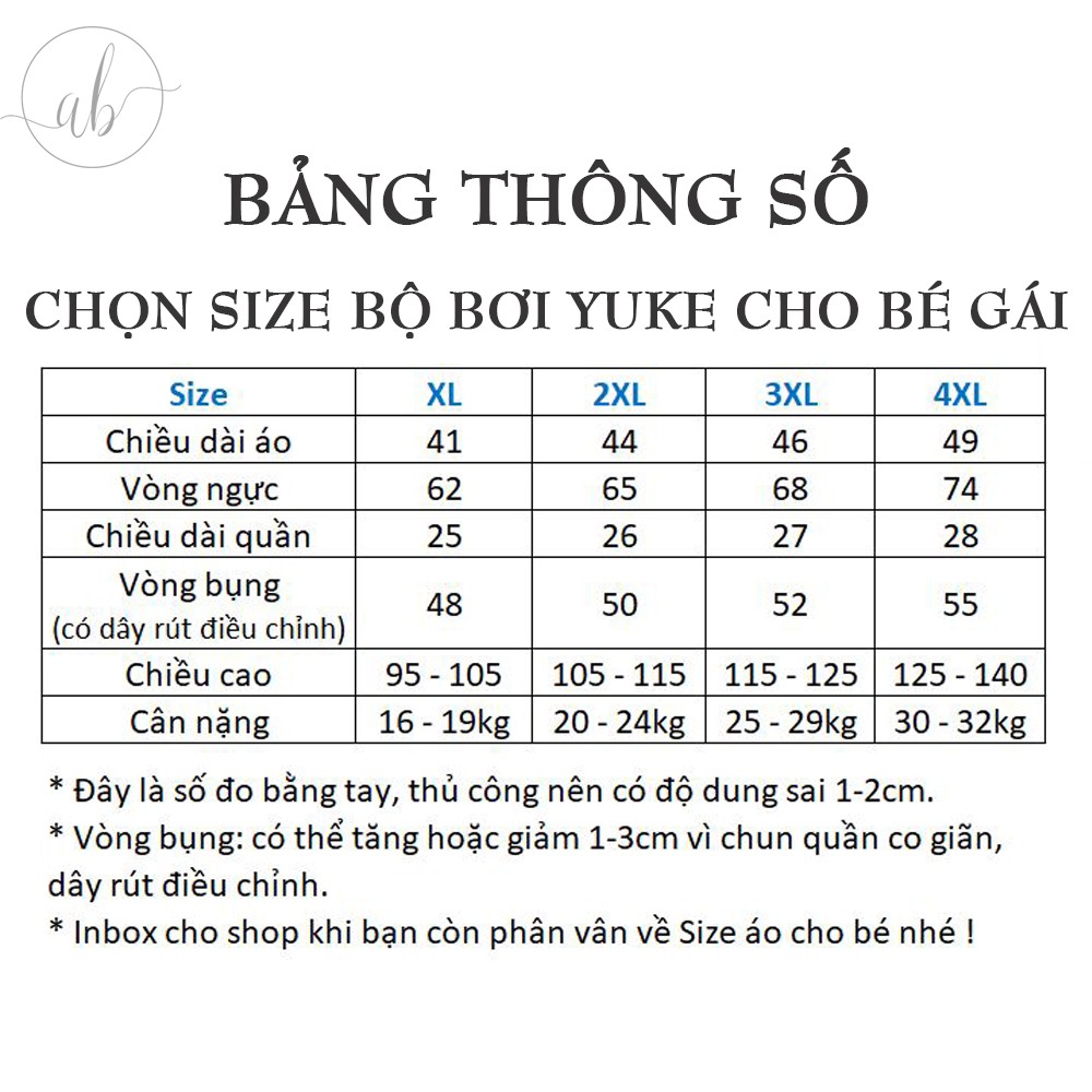 Đồ bơi bé gái, quần đùi, áo cộc tay cao cấp Yuki (16-35kg) (95cm-1m5)