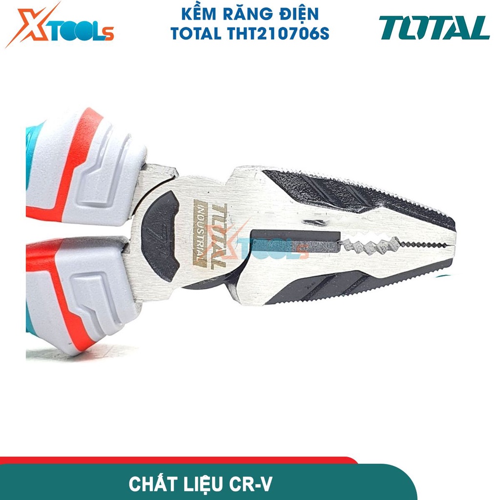Kìm răng điện đa năng cao cấp TOTAL THT210706S 7&quot; kềm điện thép Cr-V chống rỉ siêu cứng - CHÍNH HÃNG-XTOOLS