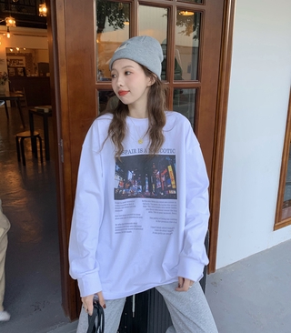 Áo Thun Dài Tay Oversize 40081 Cho Nữ