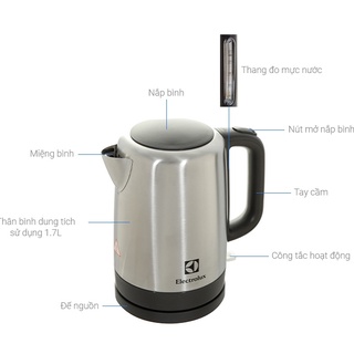 [Cam kết mới 100% chính hãng] Bình đun siêu tốc Electrolux EEK1505S 1.7 lít